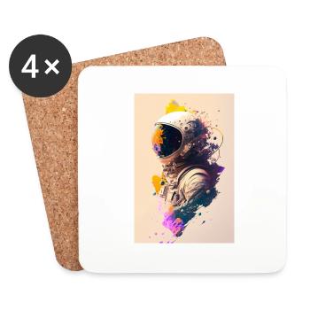 Astronaut malt ZEN - Untersetzer (4er-Set) - Weiß - Vorne