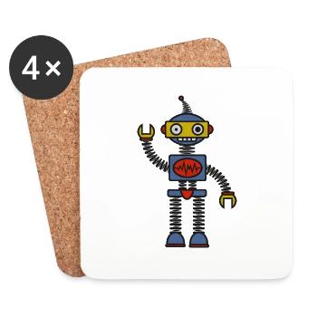 Robot - Coasters (set of 4) - white - Front