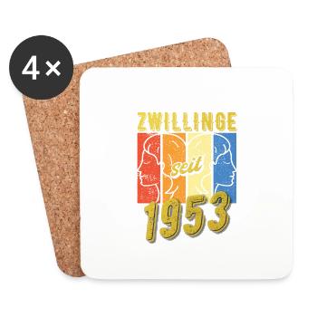 Zwillinge Sternzeichen 1953 Geschenk - Untersetzer (4er-Set) - Weiß - Vorne