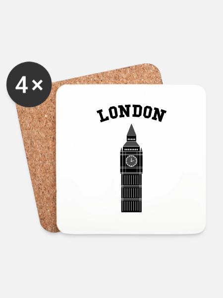 London Big Ben - Untersetzer (4er-Set) - Weiß