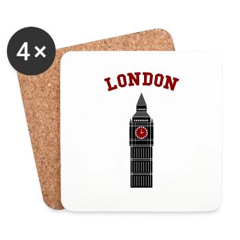 Londres Big Ben - Dessous de verre (lot de 4) - blanc - Devant