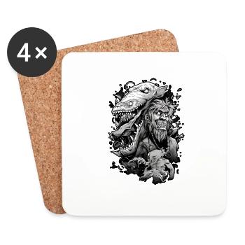 Monsters digital artwork cartoon, zombi, black - Coasters (set of 4) - white - Front