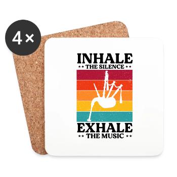 Bagpipe Quote for Scots and Bagpipe Musicians - Coasters (set of 4) - white - Front