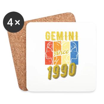 Cadeau du Zodiac Gémeaux 1990 - Dessous de verre (lot de 4) - blanc - Devant