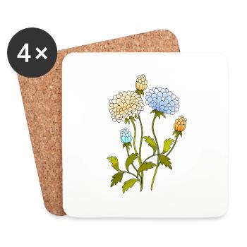 Fleur - Dessous de verre (lot de 4) - blanc - Devant