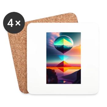 Magie et couleur - Dessous de verre (lot de 4) - blanc - Devant