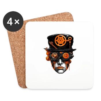 Steampunk Droog - Untersetzer (4er-Set) - Weiß - Vorne