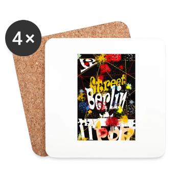 Berliner Street Pop Art - Untersetzer (4er-Set) - Weiß - Vorne