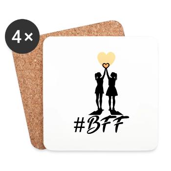 BFF best friends forever - Coasters (set of 4) - white - Front