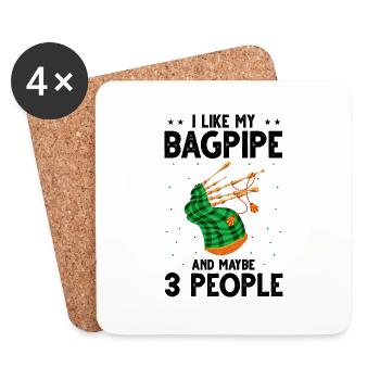 Bagpipe teacher quote and bagpipe players - Coasters (set of 4) - white - Front