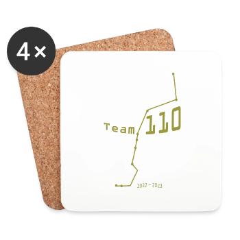 Team 110 design 01 - Dessous de verre (lot de 4) - blanc - Devant