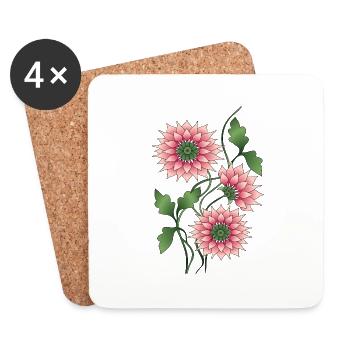 Blumen - Untersetzer (4er-Set) - Weiß - Vorne