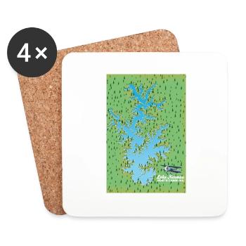Lake Norman South Carolina retro map - Coasters (set of 4) - white - Front