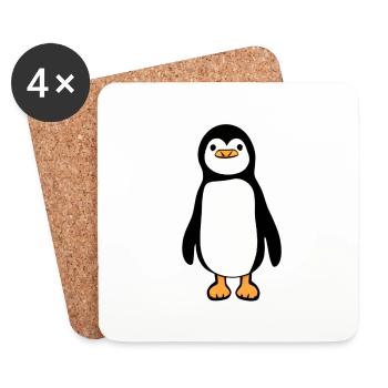 Ein kleiner Pinguin, süß und friedvoll - Untersetzer (4er-Set) - Weiß - Vorne