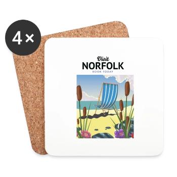Norfolk Seaside Travel Poster - Untersetzer (4er-Set) - Weiß - Vorne