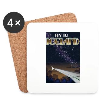 Fly To Iceland - Coasters (set of 4) - white - Front