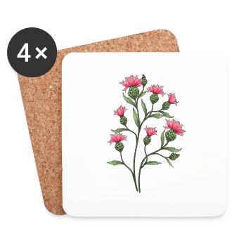 Blumen - Untersetzer (4er-Set) - Weiß - Vorne