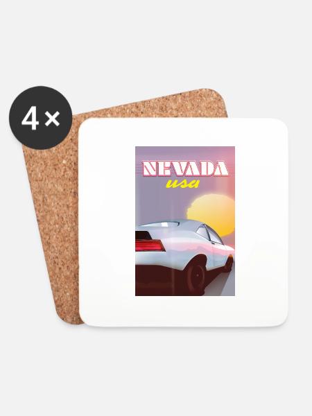Nevada USA classic car - Coasters (set of 4) - white
