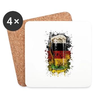 Deutschland Bier Flagge - Untersetzer (4er-Set) - Weiß - Vorne