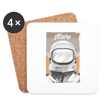 Mars Explorer Astronaut - Untersetzer (4er-Set) - Weiß - Vorne