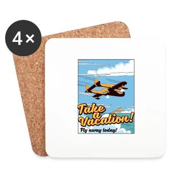 Machen Sie Urlaub! Fliegen Sie noch heute weg! - Untersetzer (4er-Set) - Weiß - Vorne