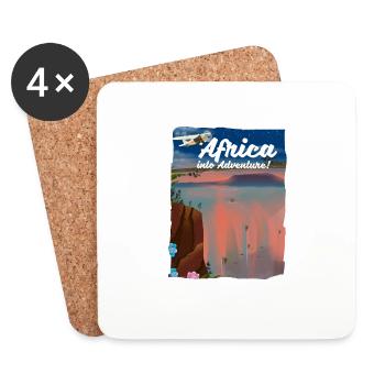 Africain dans l’aventure - Dessous de verre (lot de 4) - blanc - Devant
