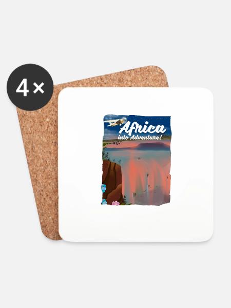 African into adventure - Coasters (set of 4) - white