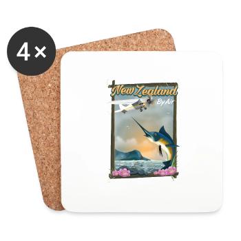 New Zealand travel poster - Coasters (set of 4) - white - Front