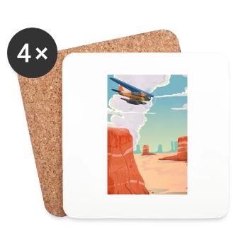 Cartoon Grand Canyon - Coasters (set of 4) - white - Front