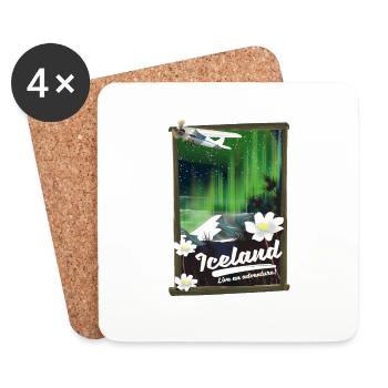 L’Islande vit une aventure - Dessous de verre (lot de 4) - blanc - Devant