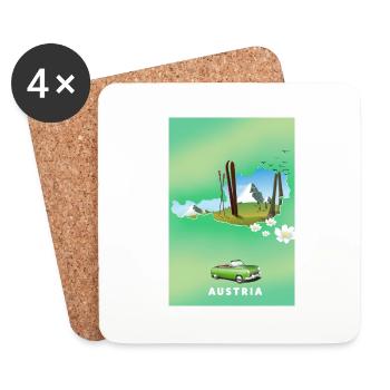 Austria Ski poster - Coasters (set of 4) - white - Front