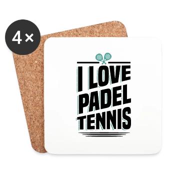 Padel Tennis Paddel Padelball Padeln Padeltennis - Untersetzer (4er-Set) - Weiß - Vorne