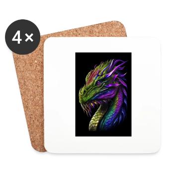 dragon sage - Dessous de verre (lot de 4) - blanc - Devant