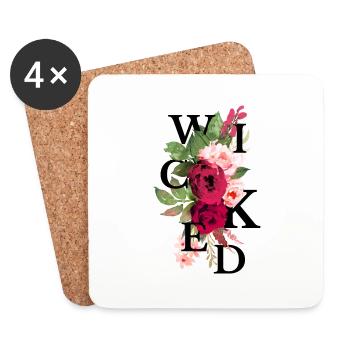 Wicked flowers - Dessous de verre (lot de 4) - blanc - Devant