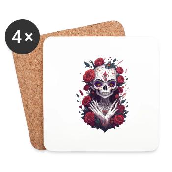 La Catrina 6 - Coasters (set of 4) - white - Front