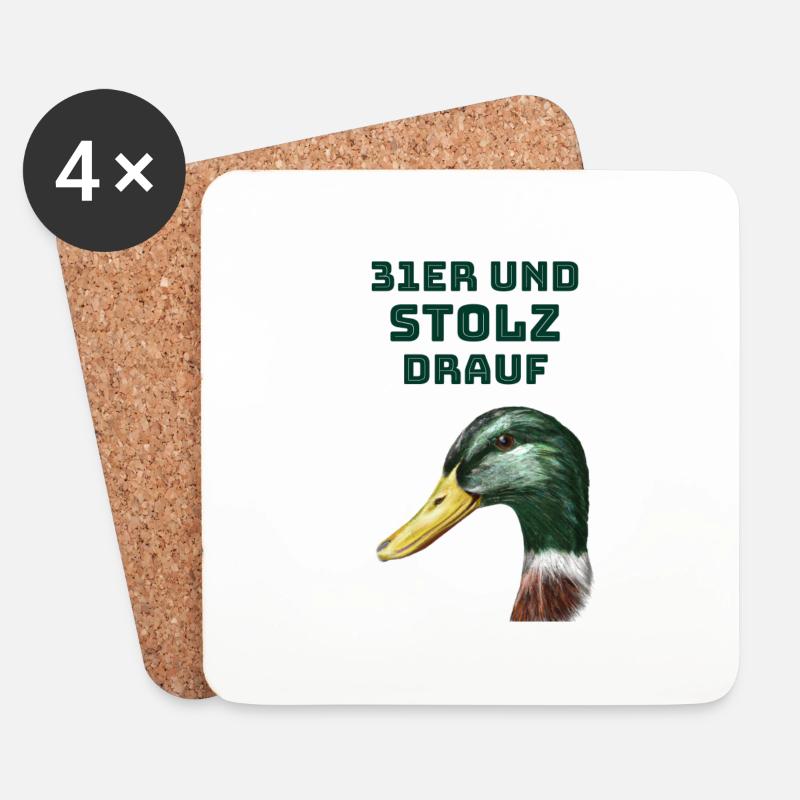 31er und stolz drauf - Untersetzer (4er-Set) - Weiß