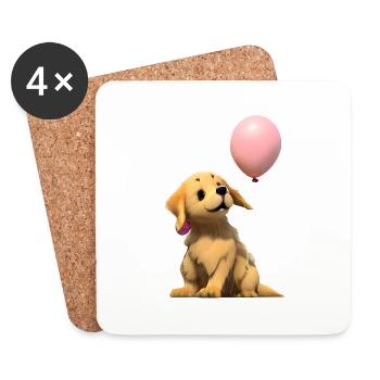 Hundewelpe Golden Retriever Hundebesitzer Hunde - Untersetzer (4er-Set) - Weiß - Vorne