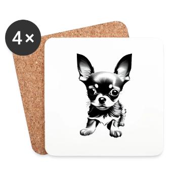 Chiens Chihuahua Chien Chihuahua Chihuahua Puppy Dog Propriétaires - Dessous de verre (lot de 4) - blanc - Devant