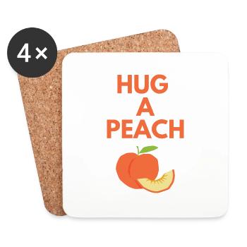 HUG A PEACH - Coasters (set of 4) - white - Front