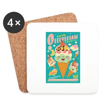 Eiscreme-Stil - Untersetzer (4er-Set) - Weiß - Vorne