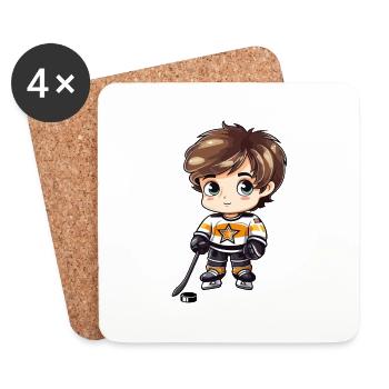 Hockey Star - Dessous de verre (lot de 4) - blanc - Devant