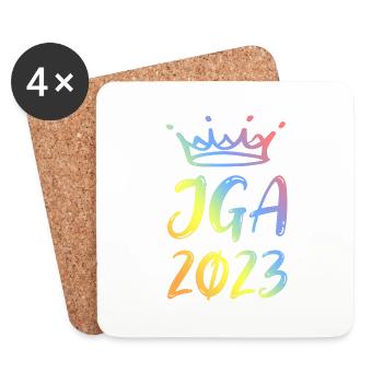 Jga 2023 Junggesellenabschied - Untersetzer (4er-Set) - Weiß - Vorne