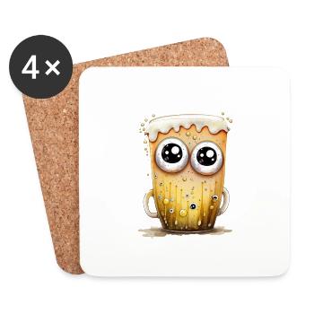 Beer Glass Illustration - Coasters (set of 4) - white - Front