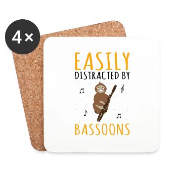 Basson pour basson anches et bassoniste - Dessous de verre (lot de 4) - blanc - Devant