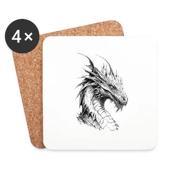 Mythical dragon. A legend in . - Coasters (set of 4) - white - Front