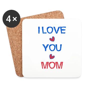 MOM. MOM. MOTHER's DAY. HAPPY MOTHER'S BIRTHDAY - Coasters (set of 4) - white - Front