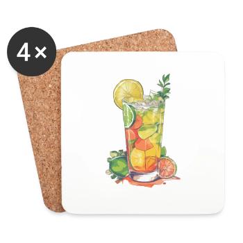Le mojito cocktail 3 - Dessous de verre (lot de 4) - blanc - Devant