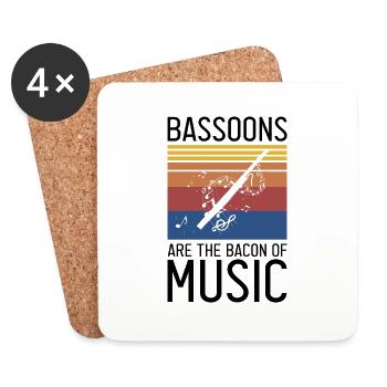 Bassoon for bassoon reed and bassoonist - Coasters (set of 4) - white - Front