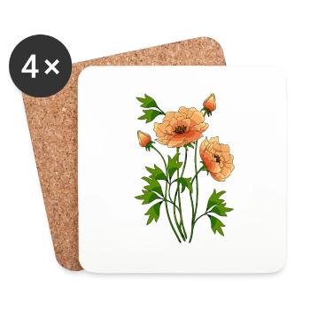 Flowers - Coasters (set of 4) - white - Front