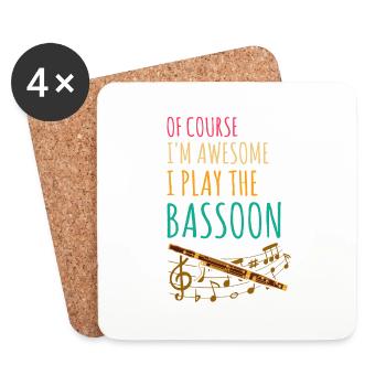 Woodwind instrument and bassoon wind instrument - Coasters (set of 4) - white - Front